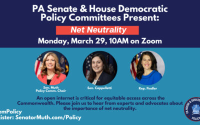 Los demócratas del Senado de Pensilvania se unen a los de la Cámara de Representantes en una audiencia sobre la neutralidad de la red
