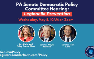 Los demócratas del Senado de Pensilvania celebran una audiencia sobre la prevención de la legionela