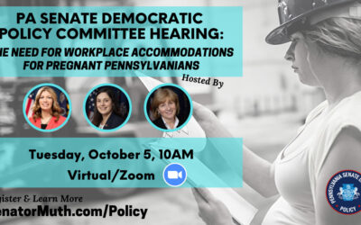 ADVISORY: Senate Dems to Host Policy Hearing on Workplace Accommodations for Pregnant Pennsylvanians
